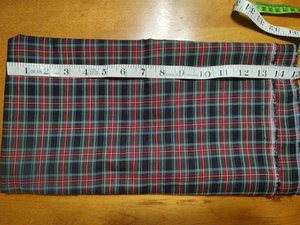 Black, Red, White poly - cotton plaid shirting fabric 60" w x 64" long - Picture 1 of 1