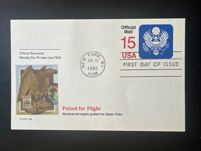 Official Mail 15c Postcard 1st Day Issue Fleetwood 1988 - Image 1 of 2