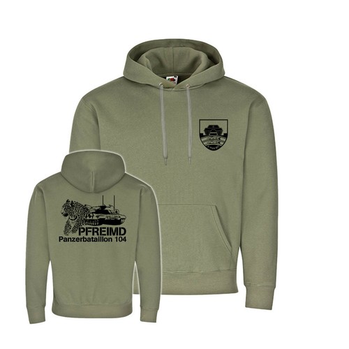 VETEMENTS Felpa con cappuccio battaglione carri armati 104 PzBtl Pfreimd esercito tedesco leopard 2A6 carro armato #36319