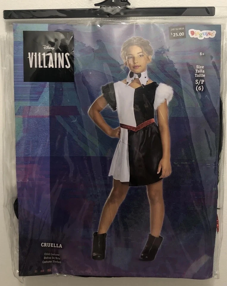 Disguise Disney Villains Cruella Costume Cosplay Kids Size S/P