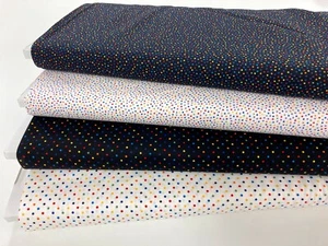 Tela de calidad Rainbow Spot algodón multicolor puntos negro blanco mosaico - Imagen 1 de 10