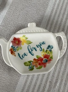 Pionierin ~ "Tea For You" ~ Wildflower Whimsy ~ Steinzeug ~ Teebeutelhalter - Bild 1 von 4