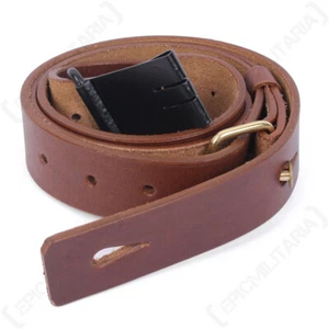 Swedish Army Mauser M96 Sling Brown Leather - Military Reproductions - Picture 1 of 5