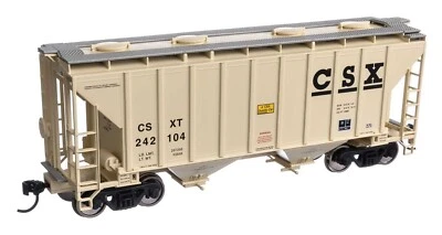 HO Scale - WALTHERS 910-7980 CSX - CSXT 37' 2980 CU FT 2-Bay Covered Hopper Car - Image 1 of 4