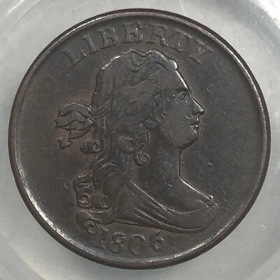 1806 Drape Bust Half Cent. .005.  Choice Very Fine. Rotated Date. - Image 1 of 3