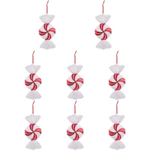 Set of 8 Christmas Candy Pendant Holiday Decor Christmascandy Ornament - Picture 1 of 12