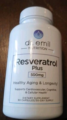 Suplemento Dr. Emil Resveratrol Plus 500 mg - 60 cápsulas Ex 7/25 💥FRETE GRÁTIS - Imagem 1 de 2