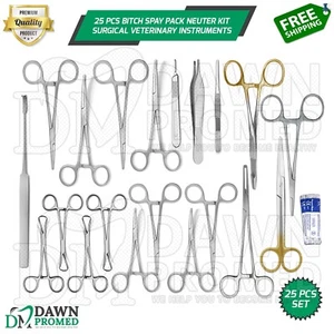 25 Teile Hündin Kastrationspaket Kastrationsset goldfarben Veterinär Inst Set deutsche Qualität - Bild 1 von 7