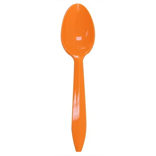 Lollicup Karat Medium Weight, Orange Polypropylene Teaspoon | 1000/Case - Image 1 of 1