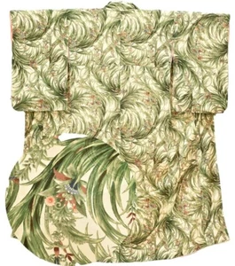 Japanischer Kimono Vintage / Seide / Jacke Morgenmantel / Komon Botanical 3mt1826P - Bild 1 von 8