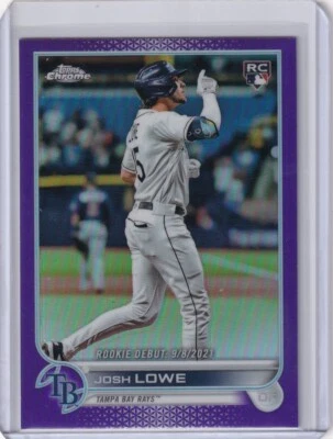 Topps 2022 cromo púrpura refractores radiocontrol Josh Lowe Tampa Bay Rays novato Ge-1922 Foto 1 de 2