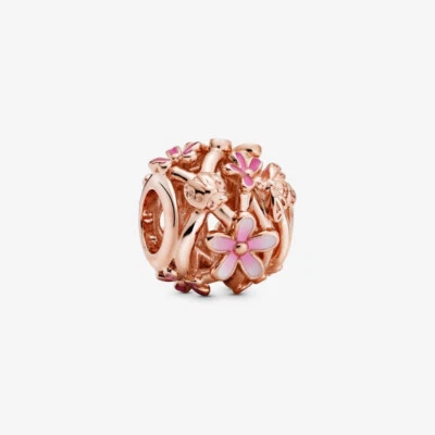 PANDORA Charm Anhänger Bead Gänseblümchen vergoldetes Metall Rosé Rosa 788772C01 - Bild 1 von 4