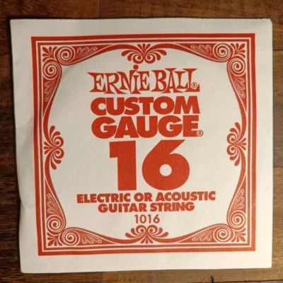 Ernie Ball 1016 Corde Acier Personnalisée Pour Guitare Électrique Ou Acoustique - Photo 1/3