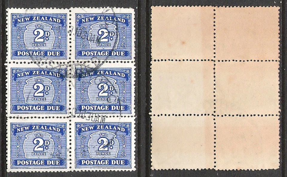 NEW ZEALAND 1939 DUES 2d BLUE BLOCK OF 6 (JF) (REF:H562) - Image 1 of 1