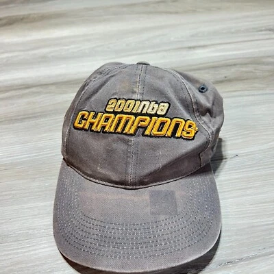 Vintage 2001 NBA Champions Strap Back Hat Cap Gray Basketball Retro Y2K - Image 1 of 4
