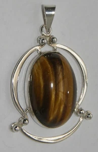 Anhänger Silber 925 Tigerauge 3,5x3,2cm - Bild 1 von 3