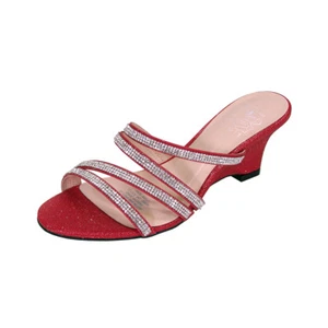 👠 FLORAL Kelly Women's Wide Width Rhinestone Strappy Slip-On Wedge Sandals 👠 - Picture 1 of 27
