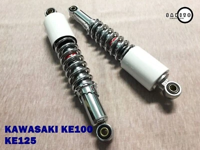 KAWASAKI KE100 KE125  Rear WHITE Shock Set 320mm.**sa2382** Foto 1 de 4