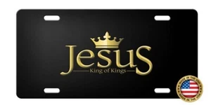 Etiqueta de matrícula de tocador de aluminio cristiano Jesús Rey de Reyes NUEVO - Imagen 1 de 5