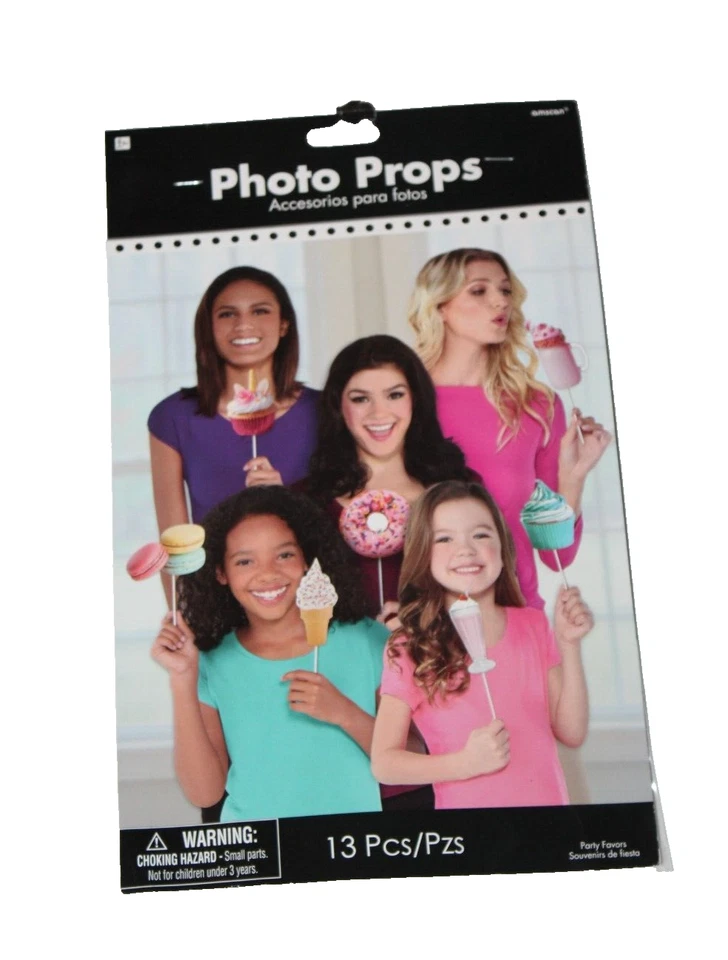 Cupcakes de rosquinha sorvete macarons doces guloseimas adereços para fotos favores de festa 13 peças - Imagem 1 de 4