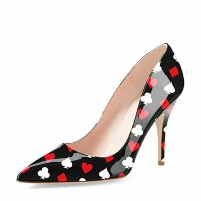 Zapatos de salón CHIC para mujer punta tacón medio zapatos de salón lunares tacones de aguja zapatos para fiesta Foto 1 de 4