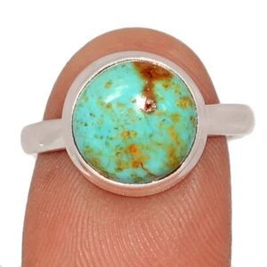 Natürliche Zahl 8 Mine Türkis 925 Sterling Silber Ring Schmuck Gr.8 CR71494 - Bild 1 von 1
