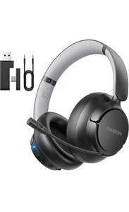 Wireless Gaming Headset for PS5 PS4, 2.4GHz/ 55H Battery Gaming Headsets  - Picture 1 of 9