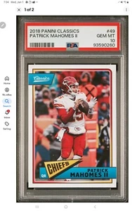 2018 Panini Classics Patrick Mahomes #49 PSA 10 GEM MT plus Bonus Cards Namath - Picture 1 of 14