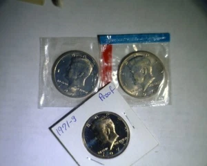 1971 pds Kennedy half dollars unc in mint cello and proof - Picture 1 of 2