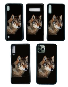 Wolf Handyhülle Cover passend für iPhone oder Samsung schwarz Wild Design Gummiseiten - Bild 1 von 1