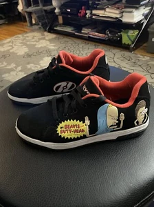 HEELYS Split Beavis and Butthead Wheeled Rolling Shoes Black/Red SZ 8 NO WHEELS - Picture 1 of 9