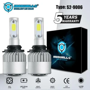 IRONWALLS 9006 HB4 300000LM LED Headlight Conversion Kits HI/LO Beam Bulbs 6000K - Picture 1 of 10