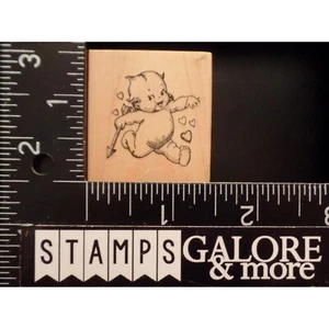 Estampillas de goma PSX C-005 BEBÉ CUPIDO CORRIENDO FLECHA CORAZONES AMOR SAN VALENTÍN #T34 - Imagen 1 de 2