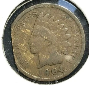 1904 Indian Cent 5% Straight Clip Error VG CHRC - Picture 1 of 2