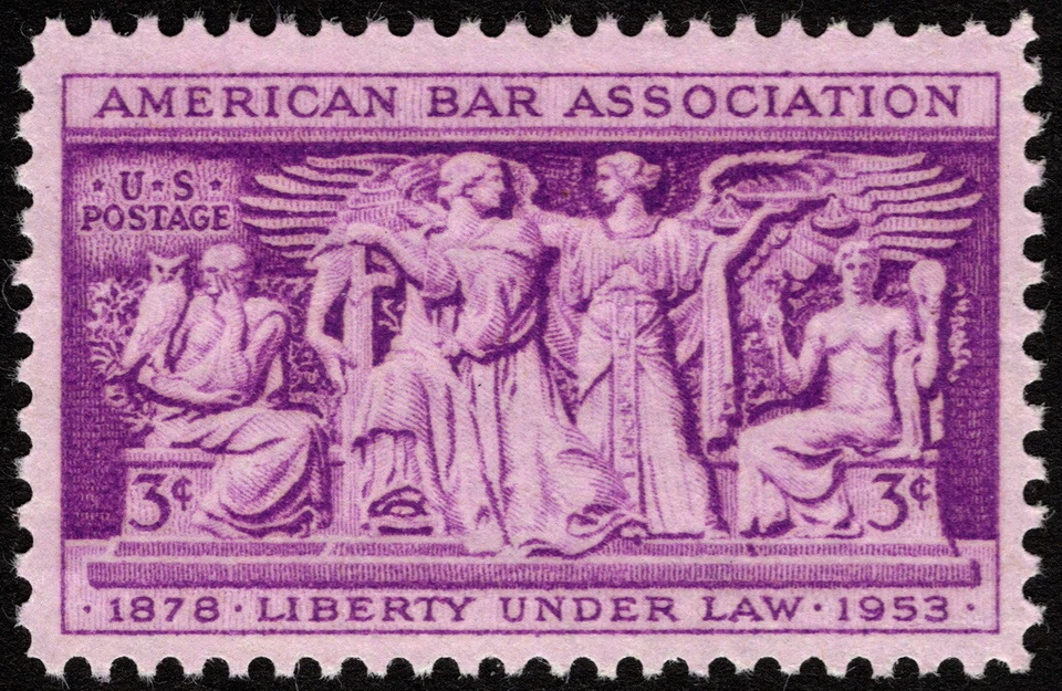 US - 1953 - 3 Cents Rose Violet American Bar Association Issue # 1022 Mint NH - Image 1 of 1