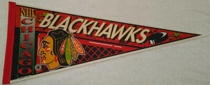 Banderín de hockey de 30" Chicago Blackhawks Team NHL Wincraft década de 1990 - Imagen 1 de 2