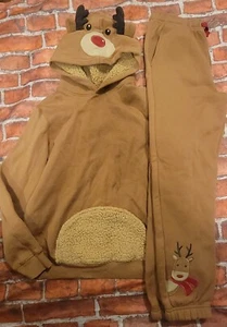 Gymboree Boys Set Christmas Cabin Hoodie Sz 12 Sweatpants Sz 10 Nwt Reindeer - Picture 1 of 1