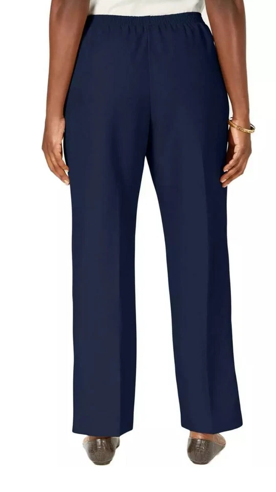 Karen Scott Womens Navy Comfy Pull on Comfort Waist Pants Plus 1x BHFO 9196