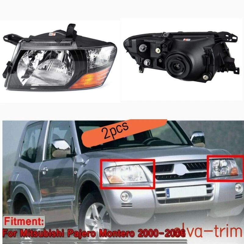 Faros delanteros izquierda+derecha para Mitsubishi Pajero Montero 2000-2005 2006 Foto 1 de 4