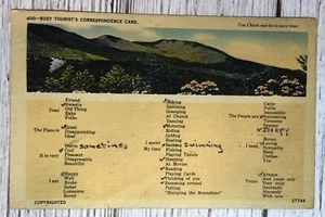 Busy Tourist's Correspondence Card Highland North Carolina NC Postcard - Picture 1 of 2
