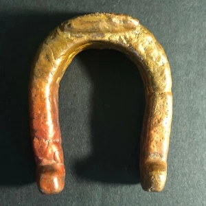 Pair of Small Vintage Painted Lead? Horseshoes Desk Paperweight?  1 3/4" & 1" - Picture 1 of 8