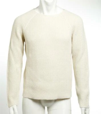 VINCE Mens Cream Cotton Knit Pullover Raglan Long Sleeve Sweater M NEW $355 - Изображение 1 из 4