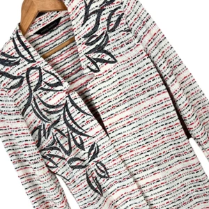 Chaqueta cárdigan para mujer MING WANG XS Petite bordada tejido carrera manga 3/4 - Imagen 1 de 7