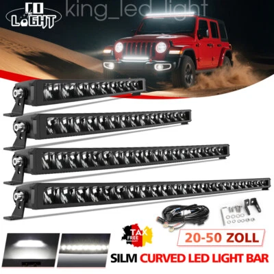 22-52 Gebogen LEDriving Lichtbalken Light BAR Straßenzulassung Offroad Auto SUV - Bild 1 von 4
