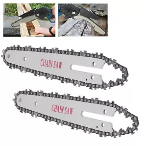 6 Zoll Kette Sägekette + Schwert Ersatzkette für Mini Akku-Kettensäge Motorsäge - Bild 1 von 12