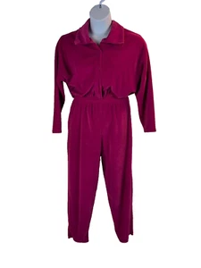 Vintage Michele Of Miami Granny Core One Piece Jumpsuit SZ M Made in USA Fushsia - Picture 1 of 16