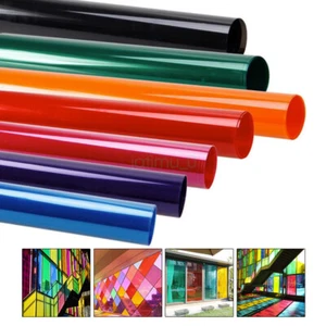 Adhesive PET Window Film Decorative Glass Film Solar Tint Stain Glass Decor - Picture 1 of 32