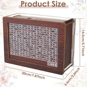 Adult Piggy Bank Wood Money Box with 5000 Euro Saving Target Retro Money weipi - Picture 1 of 12
