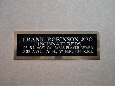 Frank Robinson Reds 1961 NL MVP Award Baseball Card Plaque Nameplate 1" X 3" Cover