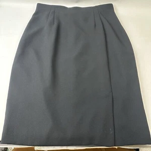 Evan-Picone Womens 12 Skirt Professional Workwear Slit Zipper Black - Picture 1 of 6